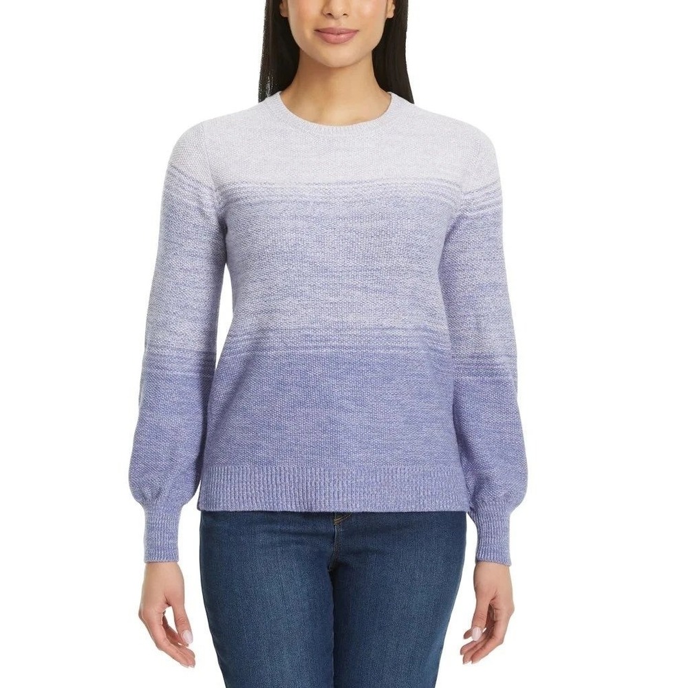 NWT Gloria Vanderbilt Women's S Ombre Crewneck Sweater Light Purple Viscose